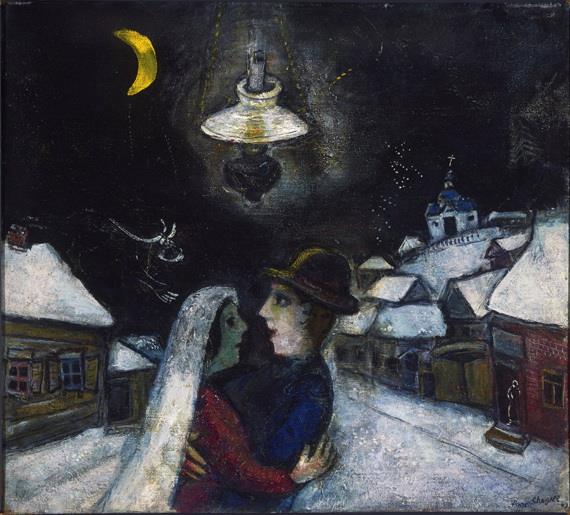 In der Nacht der Zeitgenosse Marc Chagall Ölgemälde